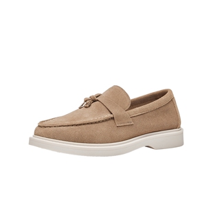 HR赫莲娜反绒皮乐福鞋2026年春季新款女鞋子一脚蹬舒适百搭豆豆鞋