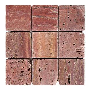 复古天然红洞石石材马赛克卫生间咖啡厅服装店面背景墙仿古砖瓷砖