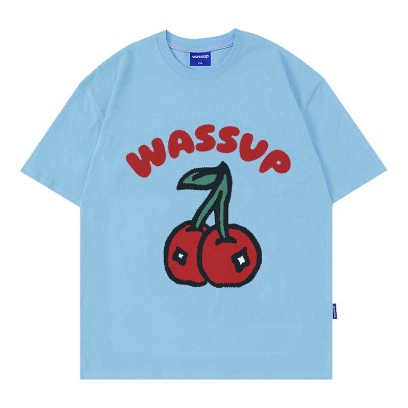 WASSUP樱桃潮流重磅短袖T恤男女