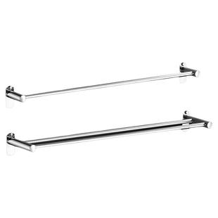304加厚浴室不锈钢毛巾杆挂杆免打孔卫生间单杆双杆毛巾架子加长