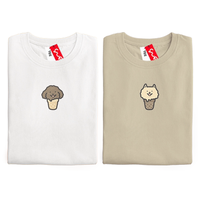 悦游短袖潮流青年狗头冰淇淋T恤