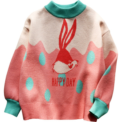 女童毛衣双层加厚针织打底衫