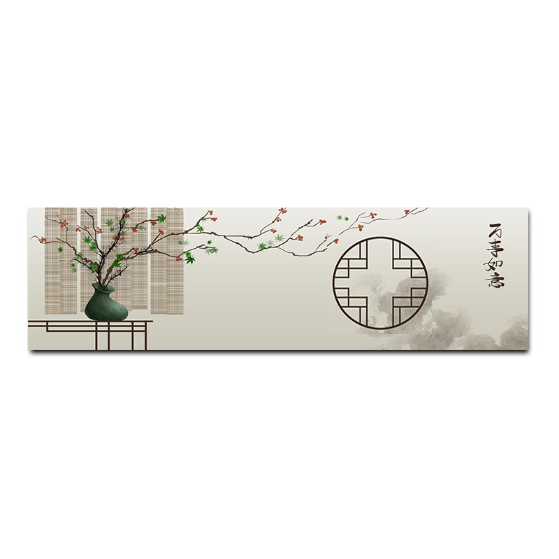 新中式国风玉兰卧室床头花鸟