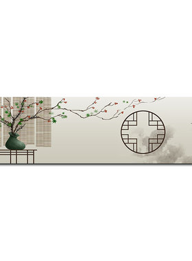 新中式国风玉兰卧室床头花鸟
