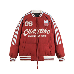 TIRED美式运动棒球领棉服冬季情侣宽松加厚外套保暖街头国潮棉衣