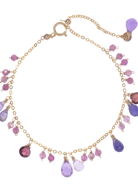 三合一草女碧玺包金原创手链