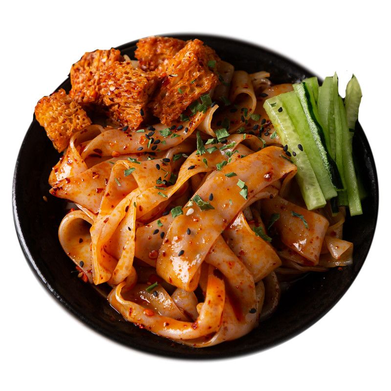 鲜凉皮开袋即食红油麻酱拌面皮擀面皮夜宵充饥速食免煮280g