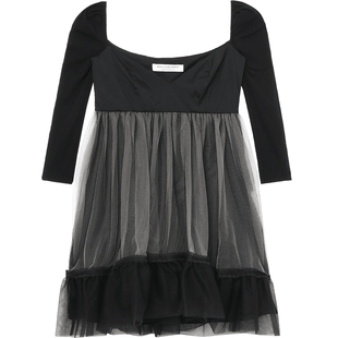 IT Philosophy di Lorenzo Serafini女装微透薄纱连衣裙拼接短裙