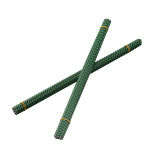 2号花杆手工diy玫瑰花钩织丝网花材料加粗仿真花枝假花包胶绿铁丝