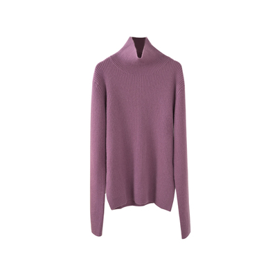 女100%山羊绒拼色套衫打底衫