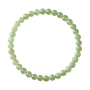 天然和田玉手串碧玉手链散珠串珠手镯水晶晴水玉石女款菠菜绿手链