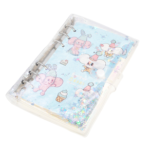 方圆造物 入油本流沙本PVC少女心A6孔活页手帐本笔记本透明流沙星