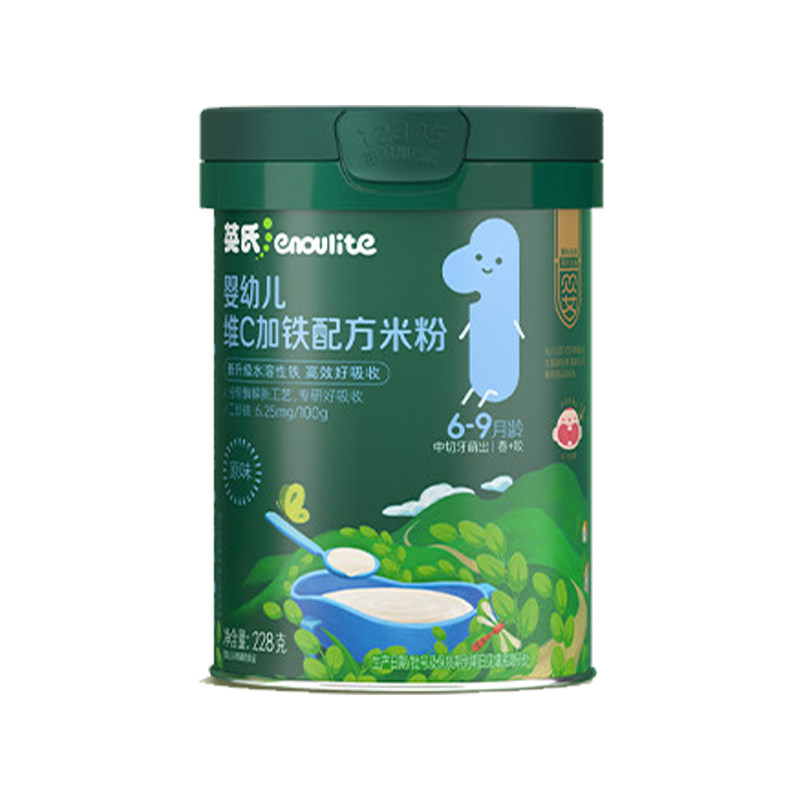 【送保温碗】英氏维C高铁米粉婴幼儿初添加辅食宝宝营养原味米糊
