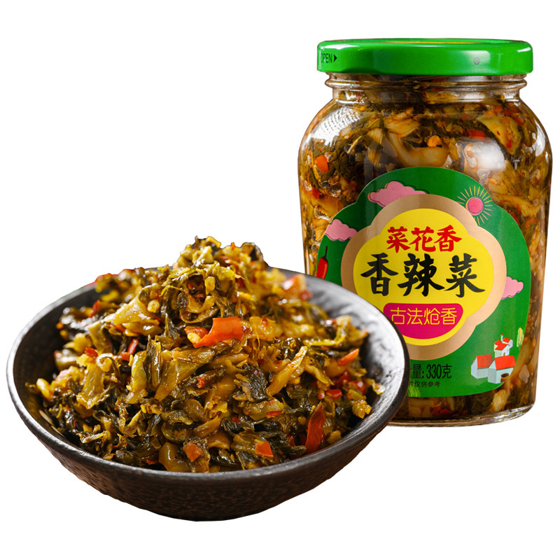 菜花香炝香下饭菜川味香辣菜