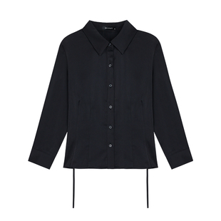 MULVAN 办公高智强气场 极简白色七分袖修身显瘦衬衫女高级感衬衣