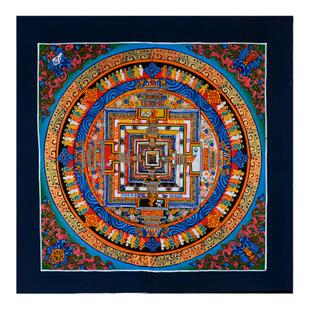 藏村手绘坛城唐卡挂画西藏尼泊尔手工矿物立体坛城挂画装饰画