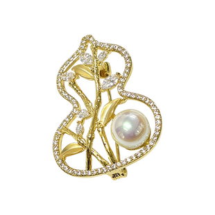 福禄双全新中式葫芦珍珠高端胸针轻奢精致时尚女小众设计别针胸花