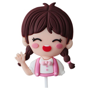 心怀梦想小仙女蛋糕装饰插件女孩生日快乐可爱优秀没烦恼蛋糕插牌