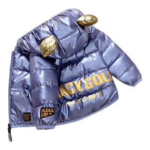 冬季新款儿童羽绒棉服男女童中小童短款棉衣加厚棉袄黑金免洗外套