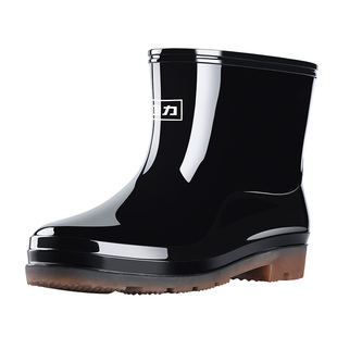 回力雨鞋男短筒牛筋底耐磨防水防滑水鞋加绒保暖雨靴水靴加棉胶鞋