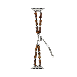 iserisewatch适用苹果手表表带iWatchs11代金属链式竹节抽拉链applewatch10夏天女款s8新款SE串珠新中式s6/7