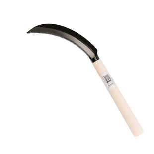 沃施worth 园艺全钢刃镰刀割草刀农用木柄锯齿镰刀割麦子园艺工具