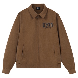 MEDM 双层皮小四字灯芯绒翻领休闲夹克美式百搭简约宽松外套秋冬