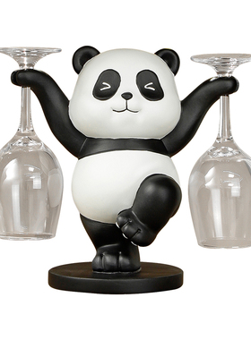 熊猫红酒架摆件酒柜装饰品轻奢高档高级感客厅家居饰品餐边柜