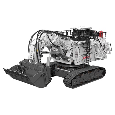 国产积木卡特彼勒挖掘机拼装模型