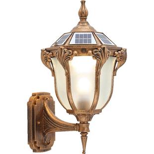 庭院壁灯户外防水别墅大门家用太阳能超亮阳台室外欧式复古外墙灯