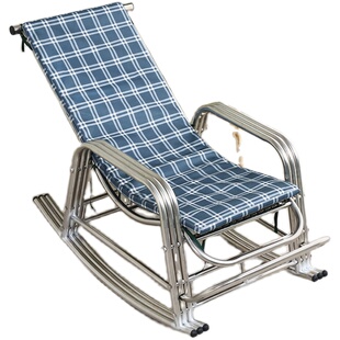 加强款不锈钢摇摇椅躺椅阳台家用休闲藤椅老大人懒人夏天乘凉椅子