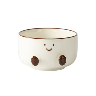 超可爱可可豆餐具釉下彩碗碟家用陶瓷饭碗面碗大汤碗好看的餐盘