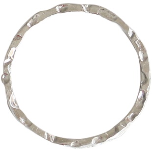 极简冷淡风S925纯银不规则锤纹戒指极细简约日韩潮流INS风气质款