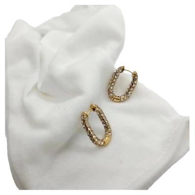 潮空托耳夹女耳环铜镀k金满天星锆石高级感轻奢小众设计u形显瘦脸