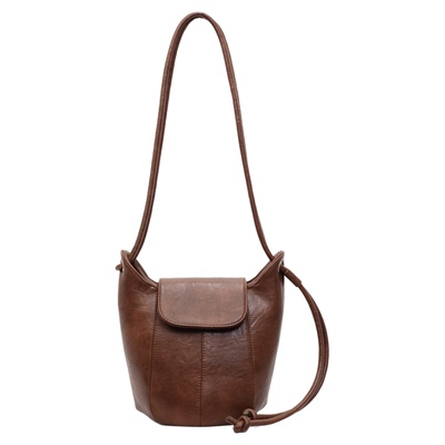 秋冬单根车缝线纯色斜挎马鞍形