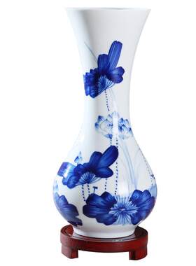 景德镇陶瓷手绘花瓶客厅玄关书房