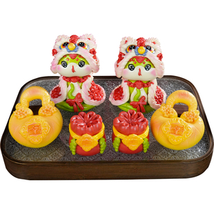 盖盖有口福胶东花饽饽周岁馒头醒狮生日宝宝抓周花馍满月面点礼盒