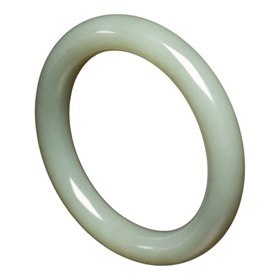 秋石青玉籽料圆条手镯54mm