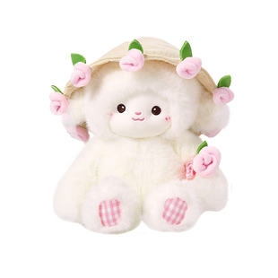 lenle伶俐玫瑰花小羊玩偶娃娃毛绒玩具送女朋友生日新年礼物老婆