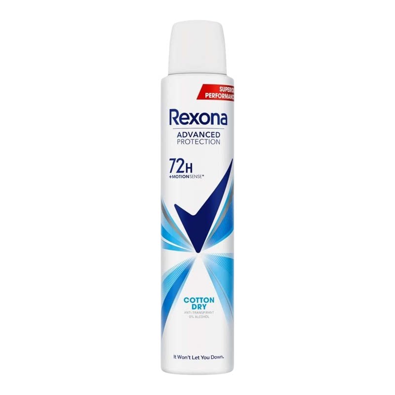 Rexona 清新舒棉女士止汗喷雾阿根廷版200ml喷雾剂舒耐持久运动版