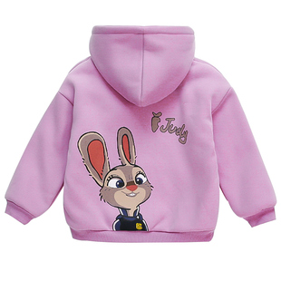 女童加绒卫衣秋冬季2025新款儿童加厚休闲上衣洋气宝宝冬装连帽衫