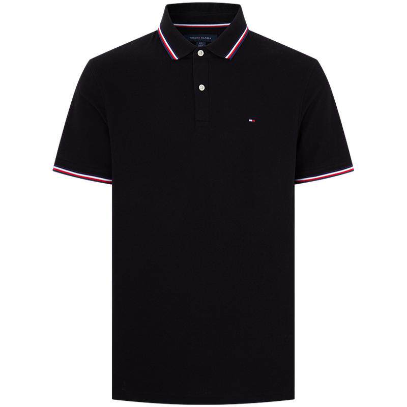 Tommy男装小绣标通勤短袖POLO衫