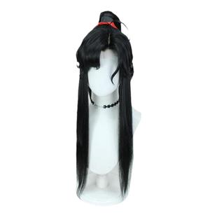 古装古风美人尖COS 魏无羡COS假发魔道莫玄羽黑色侧分cos假发定做