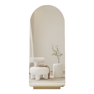 轻奢风穿衣镜家用卧室全身镜奶油风试衣镜贴墙自粘壁挂式落地镜