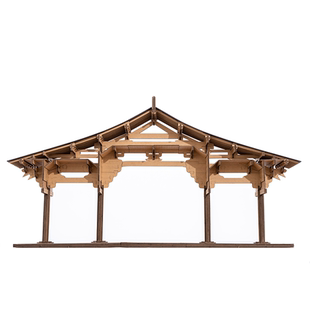 佛光寺东大殿唐式斗拱中国古建筑榫卯组合式拼装纸玩积木模型教具