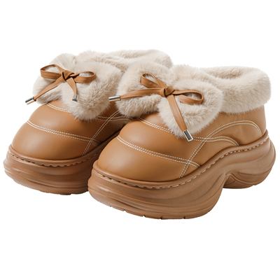 厚底包跟棉拖鞋女秋冬季防水保暖