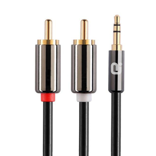 阿音TAC350 双莲花RCA音频线AUX一分二3.5mm转功放音箱连接转换