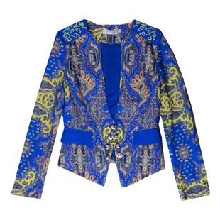 (清货S)华艺嘉年2025秋季女装长袖小西装外套花色上衣断码尾货