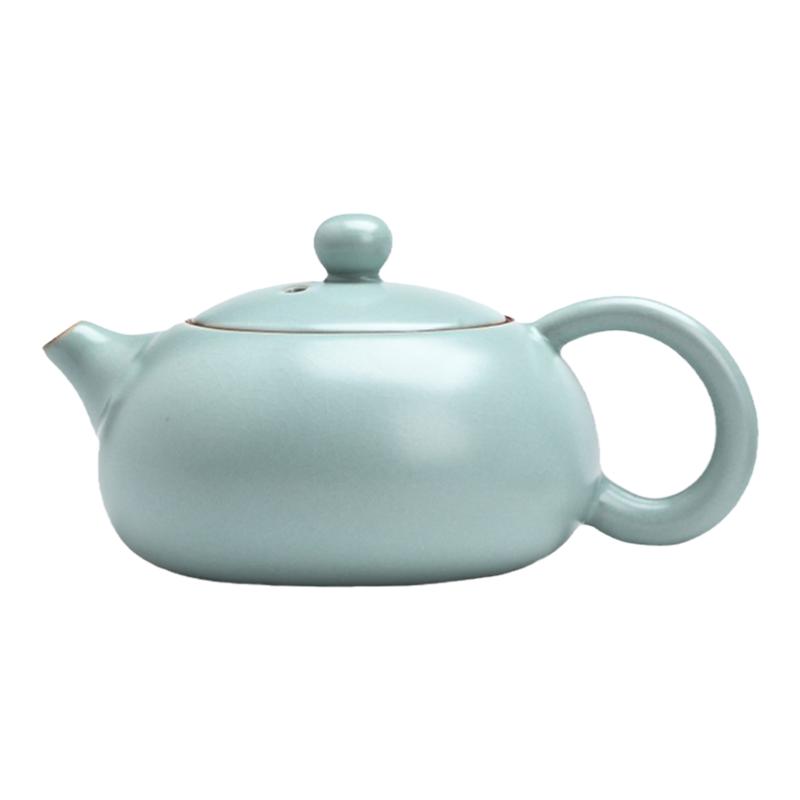 天青色汝窑茶壶可开片大号可养汝瓷泡茶壶单壶陶瓷茶具西施壶手工