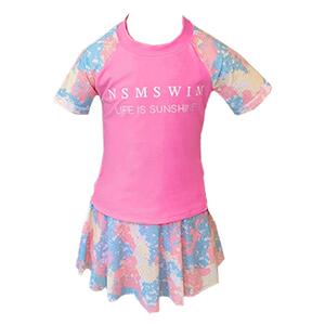 运动款儿童游泳衣女童分体平角裙式公主中大童学生可爱小女孩泳装